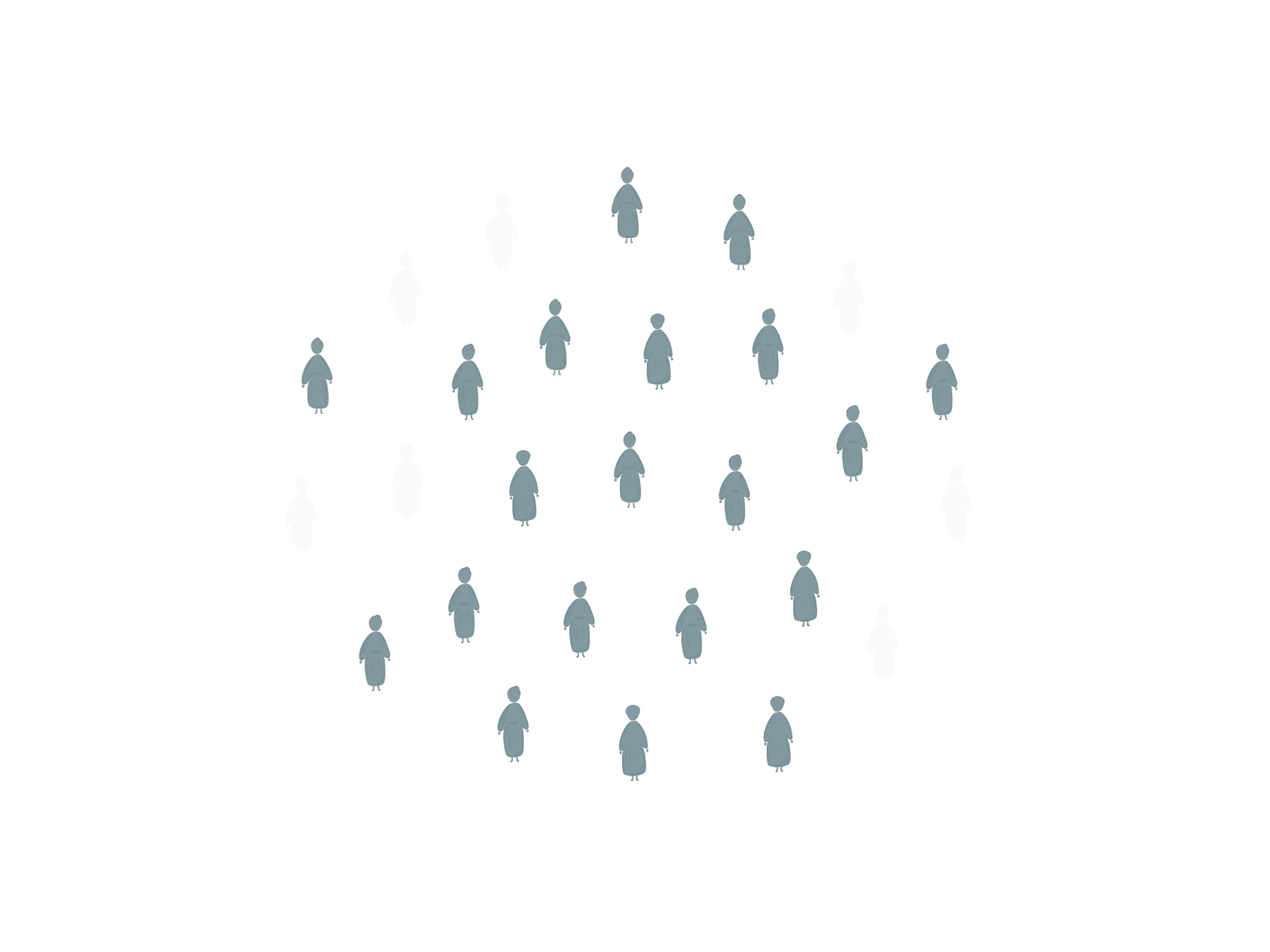 Icons representing 20 women